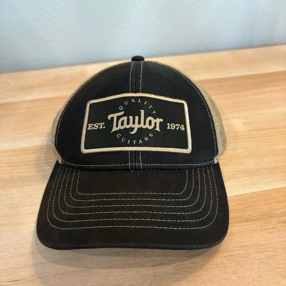 Authentic TAYLOR GUITARS Black Tan Trucker Mesh Men's Adjustable Hat - Picture 3 of 7